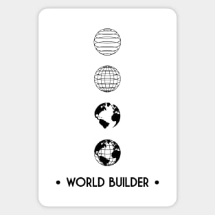 World Builder black on white Sticker